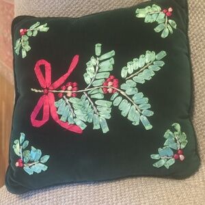 VINTAGE Velvet Mistletoe Christmas Pillow